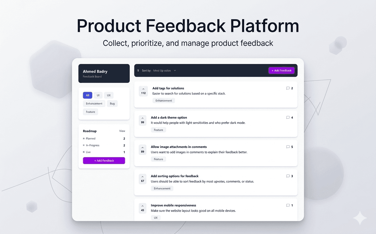 Product Feedback main screenshot